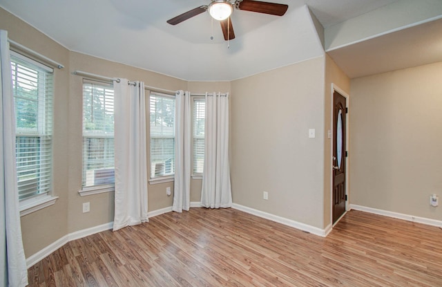 5409 Gold St, Houston, TX 77026 - unfurnished room with light wood-style floors and ceiling fan