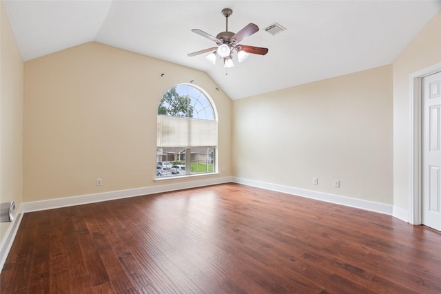 8666 Pearl Point St, Houston, TX 77044 - unfurnished room featuring a ceiling fan, lofted ceiling, and wood finished floors