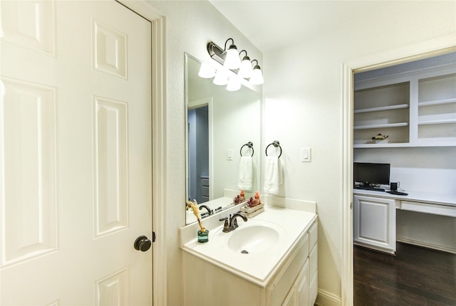 27818 Pinpoint Crossing Dr, Katy, TX 77494 - bathroom featuring vanity and wood finished floors