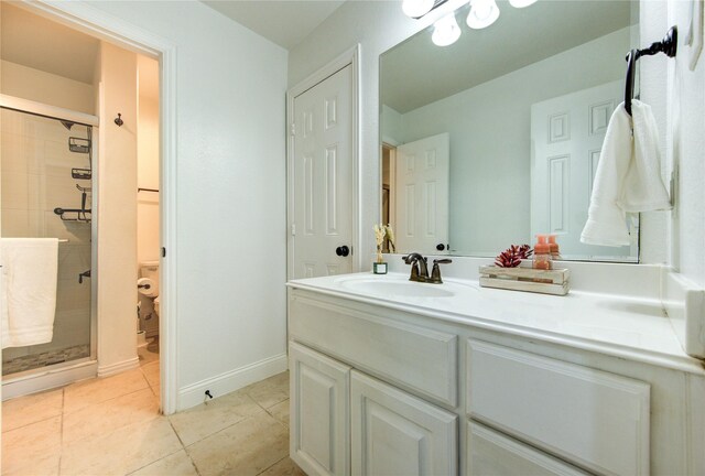 27818 Pinpoint Crossing Dr, Katy, TX 77494 - full bath with a shower stall, vanity, and tile patterned flooring