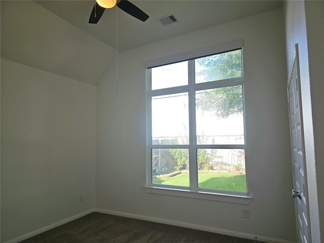 22106 Flashing Ridge Dr, Spring, TX 77389 - additional living space with a ceiling fan and dark carpet
