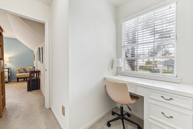 13307 Westport Ln, Houston, TX 77079 - office area featuring light carpet and built in desk