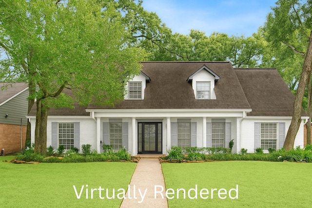 13307 Westport Ln, Houston, TX 77079 - view of front of home featuring a front lawn, roof with shingles, and brick siding