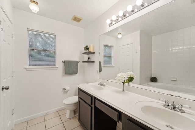 19115 Forest Ridge Dr, Magnolia, TX 77355 - full bath with tile patterned floors and double vanity