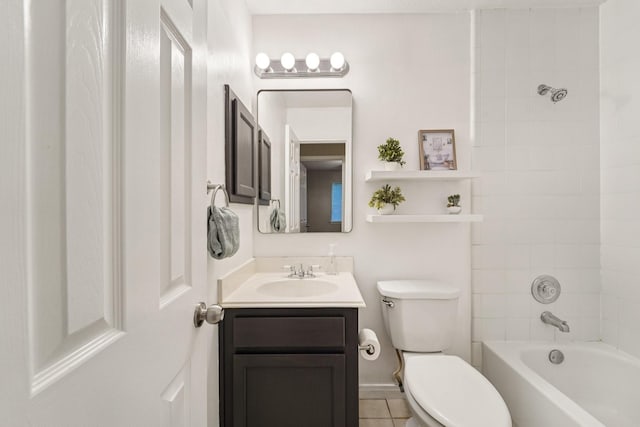 19115 Forest Ridge Dr, Magnolia, TX 77355 - bathroom with vanity, shower / washtub combination, and tile patterned floors
