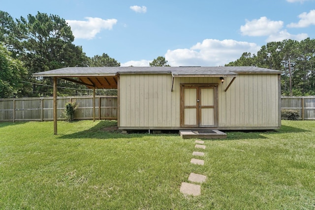 19115 Forest Ridge Dr, Magnolia, TX 77355 - view of shed featuring a fenced backyard