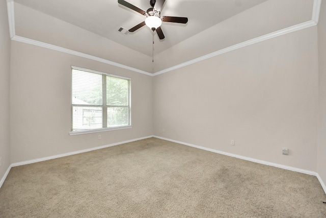 12131 Cove Ridge Ln, Cypress, TX 77433 - spare room with carpet, a ceiling fan, and crown molding