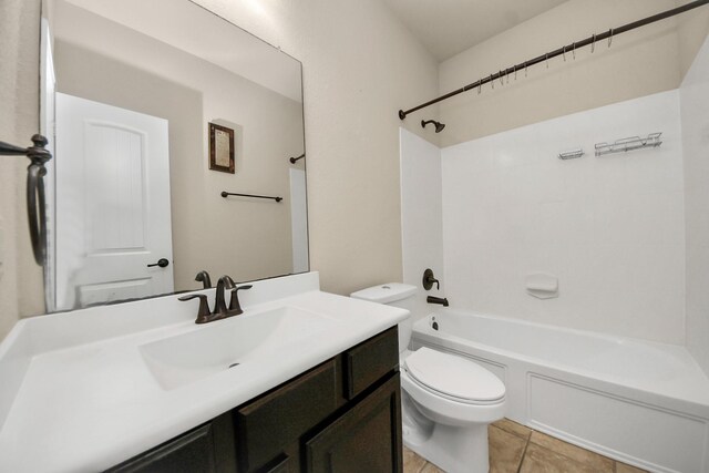12131 Cove Ridge Ln, Cypress, TX 77433 - bathroom featuring vanity, bathing tub / shower combination, and tile patterned flooring