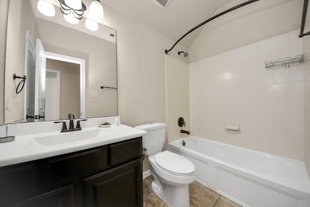 12131 Cove Ridge Ln, Cypress, TX 77433 - bathroom with vanity, bathtub / shower combination, and tile patterned floors