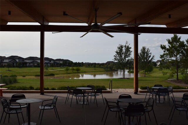 24107 Avocet Creek Rd, Katy, TX 77493 - view of patio with a water view and outdoor dining space