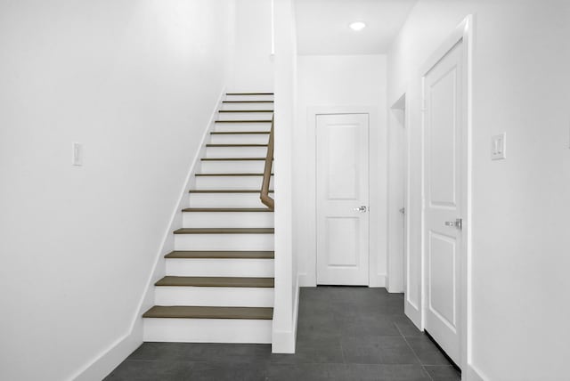 2122 Oatfield Dr, Houston, TX 77018 - stairs with tile patterned flooring