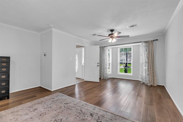17427 Pinewood Forest Dr, Spring, TX 77379 - unfurnished room featuring wood finished floors, a ceiling fan, and crown molding