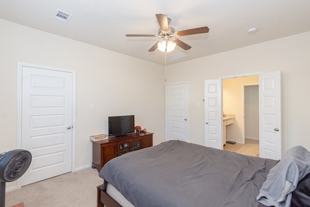 5529 Evanston Ln, Pasadena, TX 77505 - bedroom with a ceiling fan and light carpet