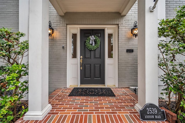 2539 Addison Rd, Houston, TX 77030 - property entrance featuring brick siding and covered porch
