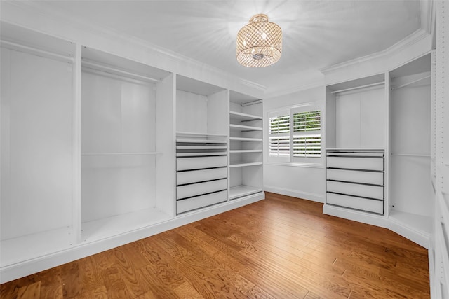 2539 Addison Rd, Houston, TX 77030 - spacious closet with a chandelier and wood finished floors