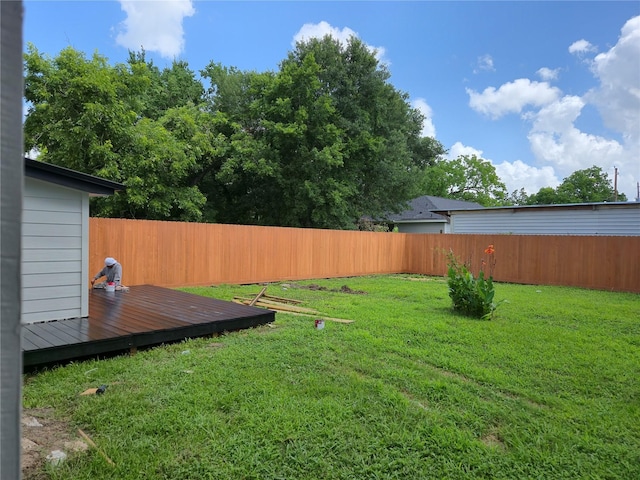 4104 Idaho St, Houston, TX 77021 - fenced backyard with a wooden deck