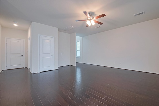 3414 Signor Dr, Houston, TX 77025 - unfurnished room with dark wood-style flooring and ceiling fan