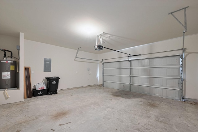 3414 Signor Dr, Houston, TX 77025 - garage with water heater, electric panel, and a garage door opener
