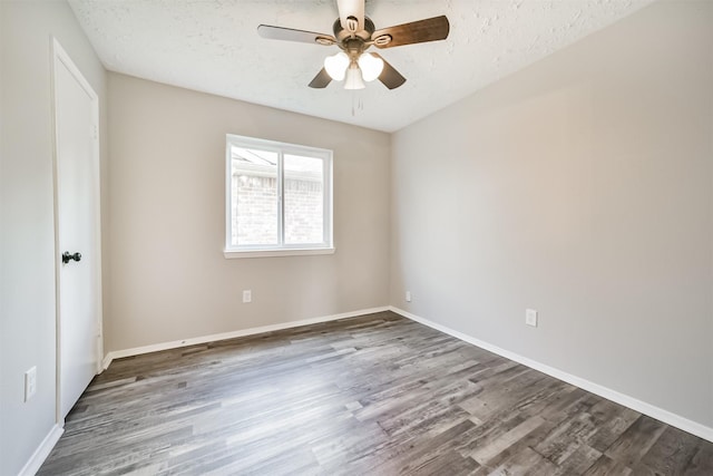 15806 Pfeiffer Dr, Houston, TX 77082 - spare room with wood finished floors, ceiling fan, and a textured ceiling
