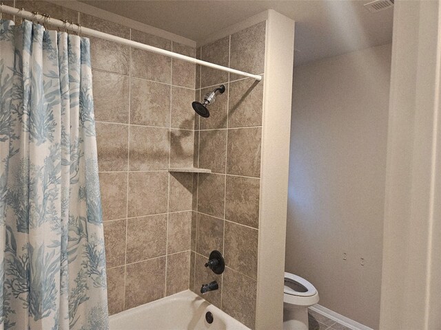 3811 Pearl Pass Ln, Sugar Land, TX 77479 - full bathroom with shower / bath combo with shower curtain and tile patterned floors