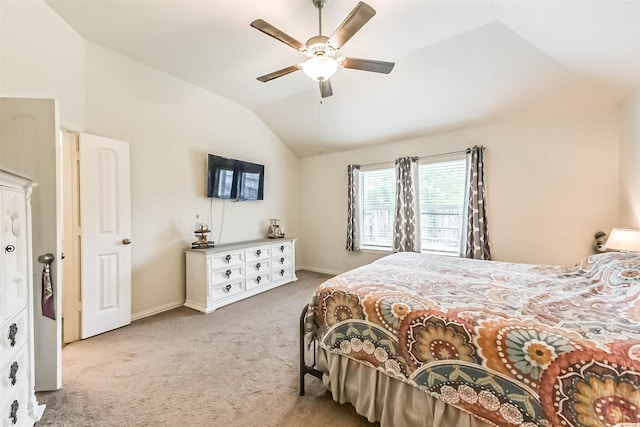 16107 Dockside St, Crosby, TX 77532 - bedroom featuring lofted ceiling, carpet, and ceiling fan