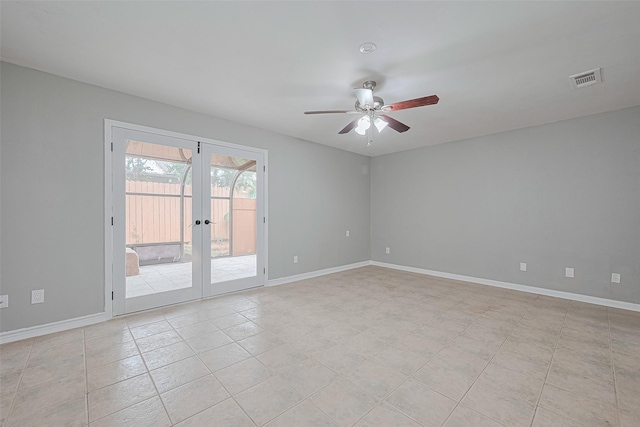 17207 Meadow Butte Dr, Houston, TX 77090 - spare room with french doors and a ceiling fan