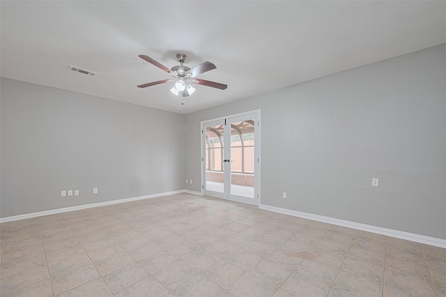 17207 Meadow Butte Dr, Houston, TX 77090 - empty room featuring a ceiling fan and french doors