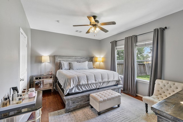 454 Fishhawk Way, Crosby, TX 77532 - bedroom with wood finished floors and a ceiling fan