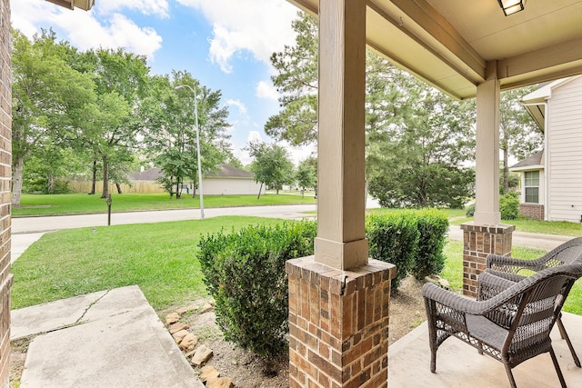 454 Fishhawk Way, Crosby, TX 77532 - porch with a yard