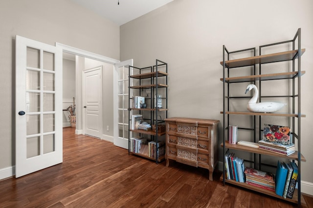 266 Tortoise Creek Pl, The Woodlands, TX 77389 - miscellaneous room featuring french doors and wood finished floors