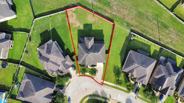 9003 Alps Peak Ct, Richmond, TX 77407 - aerial perspective of suburban area with property boundaries highlighted