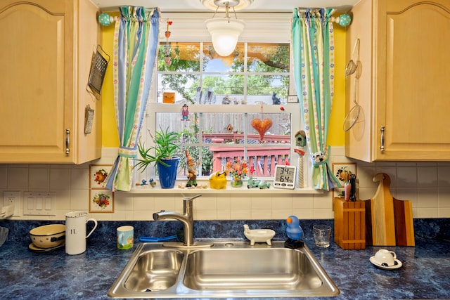 5022 Briarbend Dr, Houston, TX 77035 - kitchen view of dark countertops and tasteful backsplash