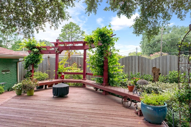 5022 Briarbend Dr, Houston, TX 77035 - wooden deck featuring a fenced backyard