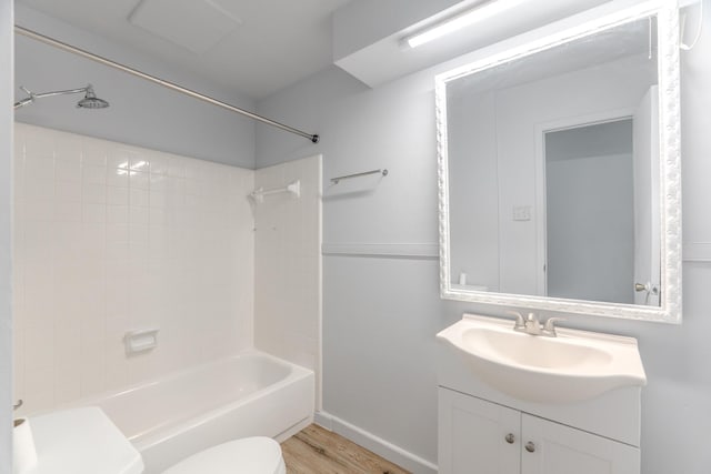 3906 Antoine Dr, Houston, TX 77092 - full bath with vanity, wood finished floors, and shower / bathtub combination