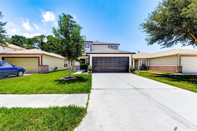 1810 Adobe Stone Dr, Humble, TX 77396 - view of front of home featuring brick siding, a front lawn, and concrete driveway