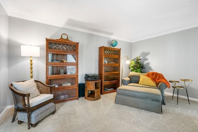 9611 Stockport Dr, Spring, TX 77379 - living area featuring carpet and crown molding