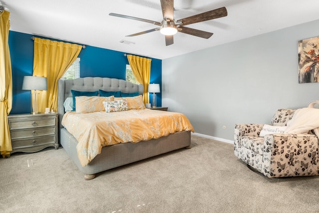 9611 Stockport Dr, Spring, TX 77379 - carpeted bedroom with ceiling fan and baseboards