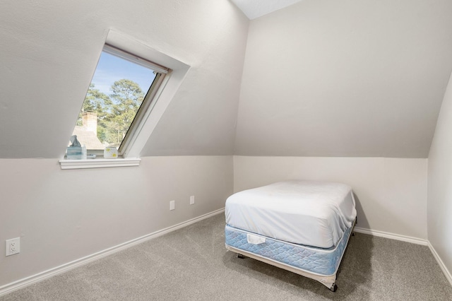 9611 Stockport Dr, Spring, TX 77379 - carpeted bedroom featuring baseboards and vaulted ceiling