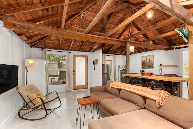 3809 Billingsley St, Houston, TX 77009 - living area with wooden ceiling