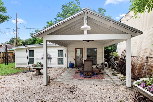 3809 Billingsley St, Houston, TX 77009 - back of house with ceiling fan and a patio area