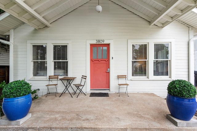 3809 Billingsley St, Houston, TX 77009 - doorway to property featuring a patio area