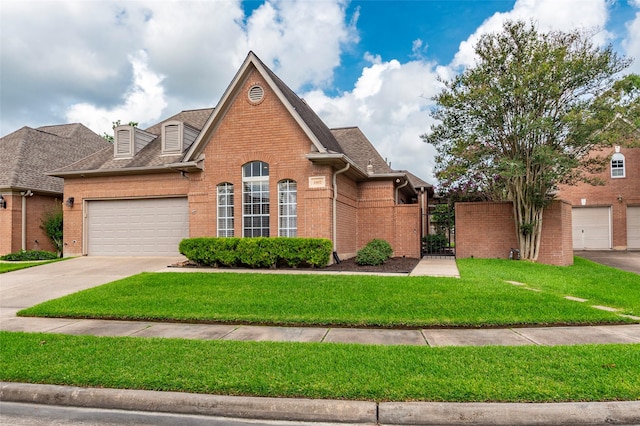 1907 Garden Fern Ct, Houston, TX 77062 - view of front of property featuring brick siding, concrete driveway, a garage, and a front lawn