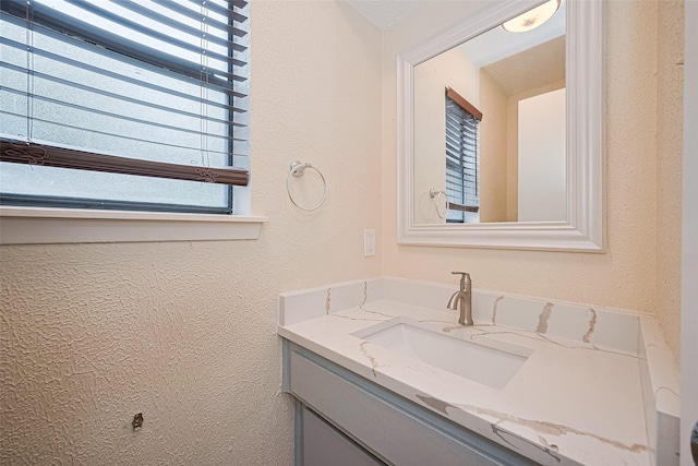 2107 Shadowbriar Dr, Houston, TX 77077 - bathroom with a textured wall and vanity