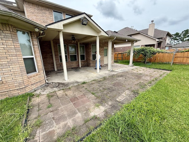 12503 Pepper Creek Ln, Pearland, TX 77584 - view of patio featuring ceiling fan