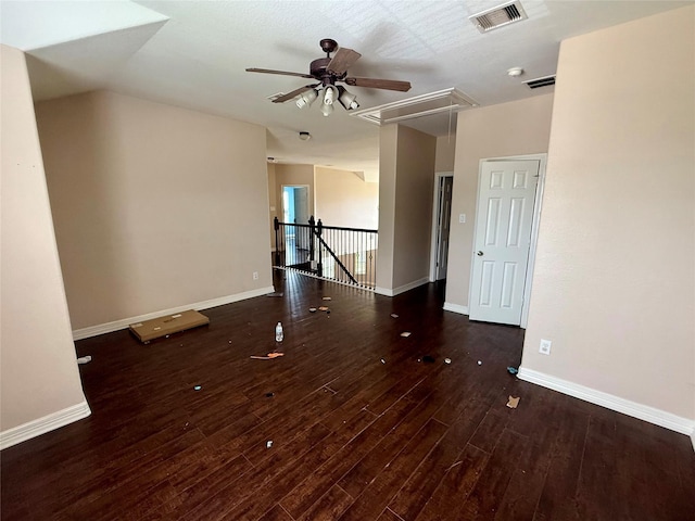 12503 Pepper Creek Ln, Pearland, TX 77584 - spare room with attic access, ceiling fan, and wood finished floors