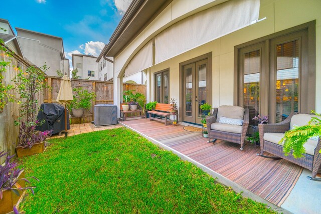 1516 Cohn St, Houston, TX 77007 - view of yard with french doors