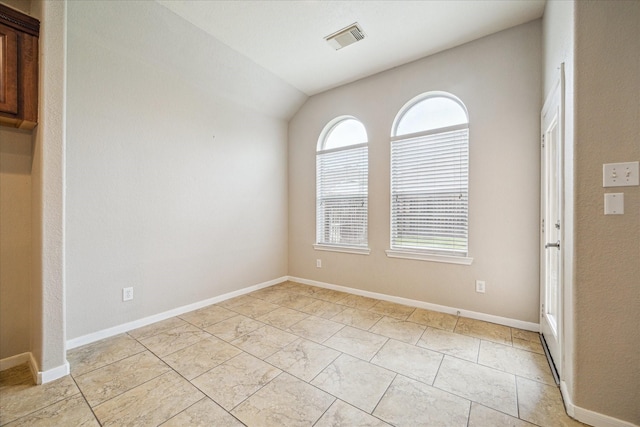 20779 Oakhurst Meadows Dr, Porter, TX 77365 - unfurnished room featuring vaulted ceiling and baseboards