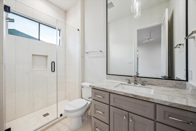 2220 Pelham Dr, Houston, TX 77019 - bathroom with vanity, a stall shower, and tile patterned flooring