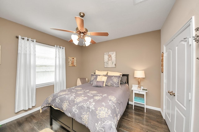 22819 Jetty Manor Ln, Spring, TX 77373 - bedroom featuring wood finished floors and a ceiling fan
