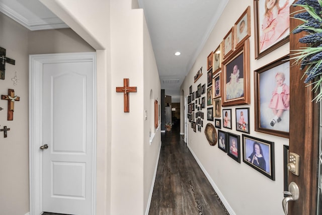 22819 Jetty Manor Ln, Spring, TX 77373 - corridor featuring dark wood-type flooring and recessed lighting